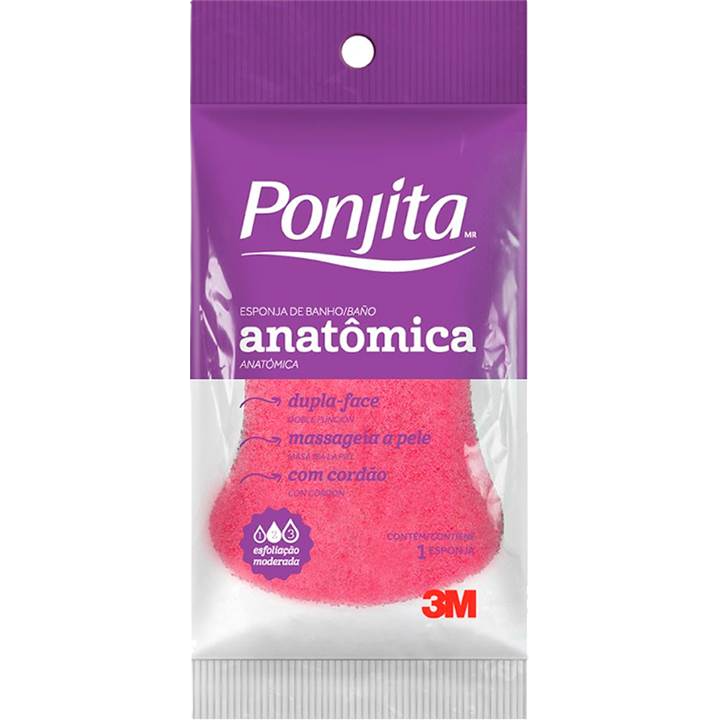 Ponjita Esponja Anatomica Cor Sort 1 Un