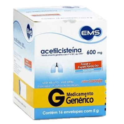 Acetilcisteina 600 Mg 16 Envelopes Com 5 G (G)Ems