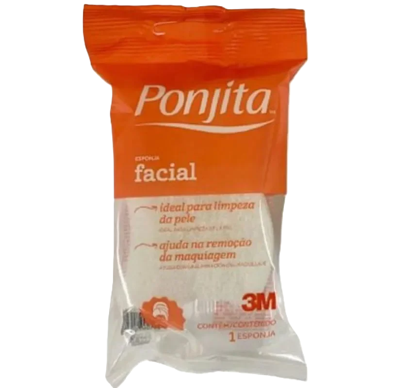 Ponjita Esponja Facial Suave Branca 1 Un