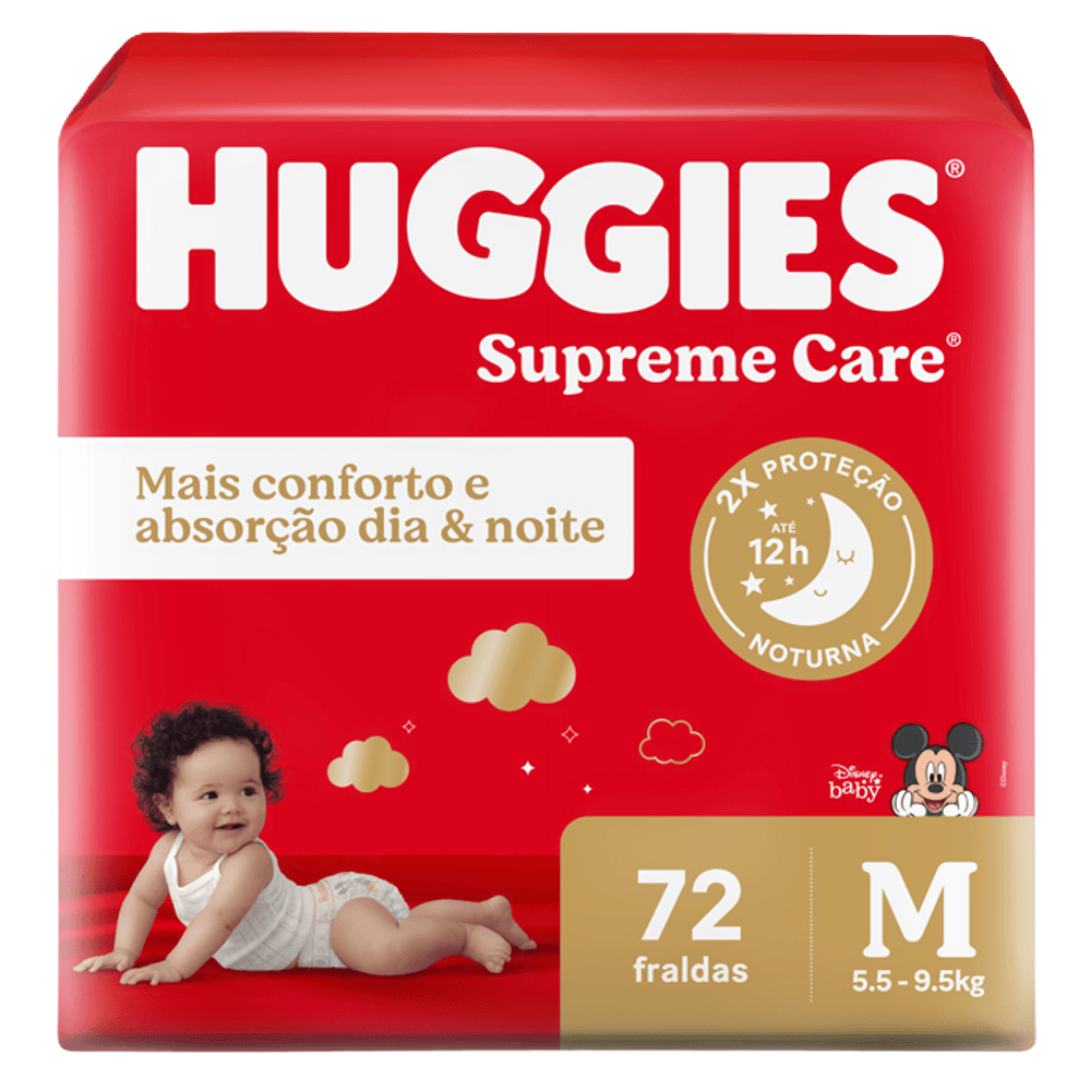 Fraldas Huggies Supreme Care Hiper M 72 Un