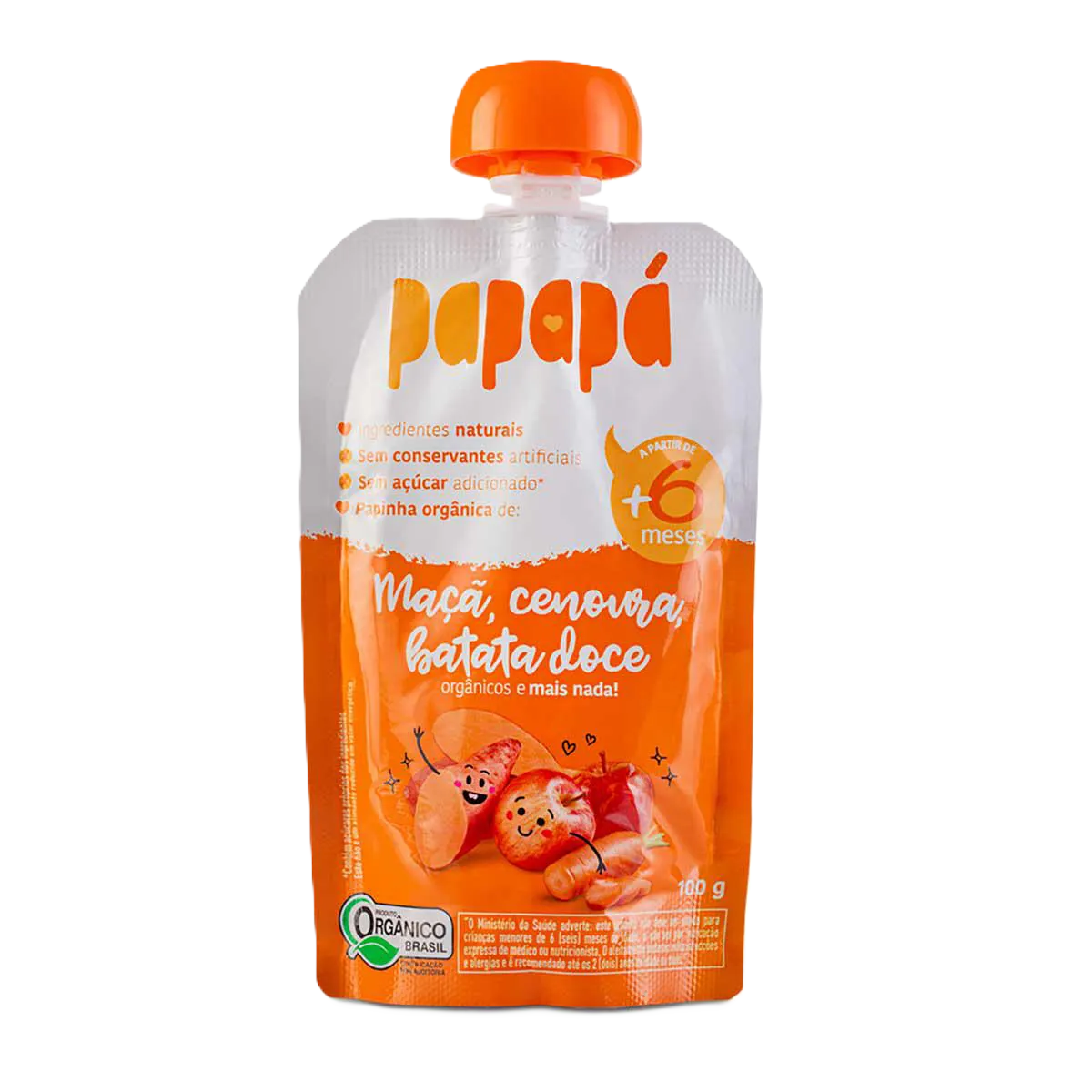 Papinha Papapa Organ Maça Cen Bat Doce 100 G