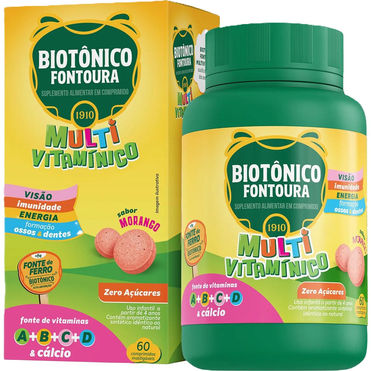 Biotonico Font Mvm Morango 60 Cpr