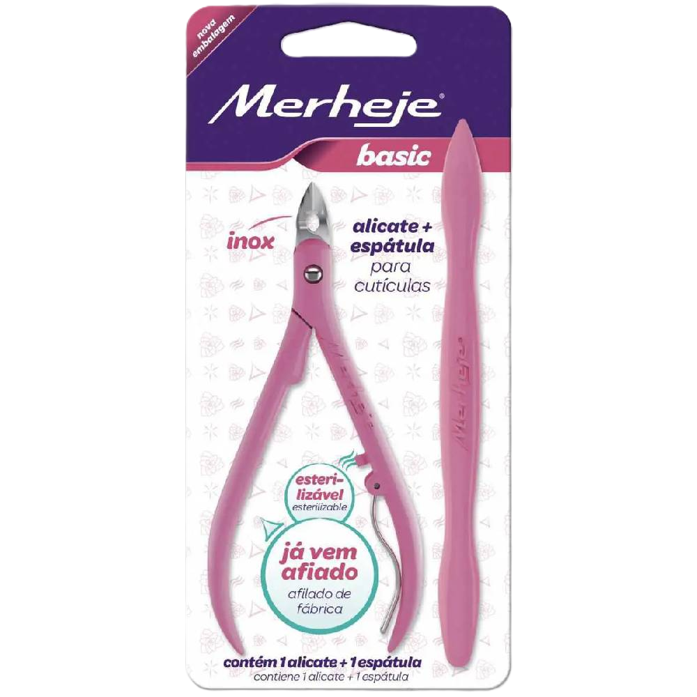 Alicate Cutic Merheje Rosa C/Esp