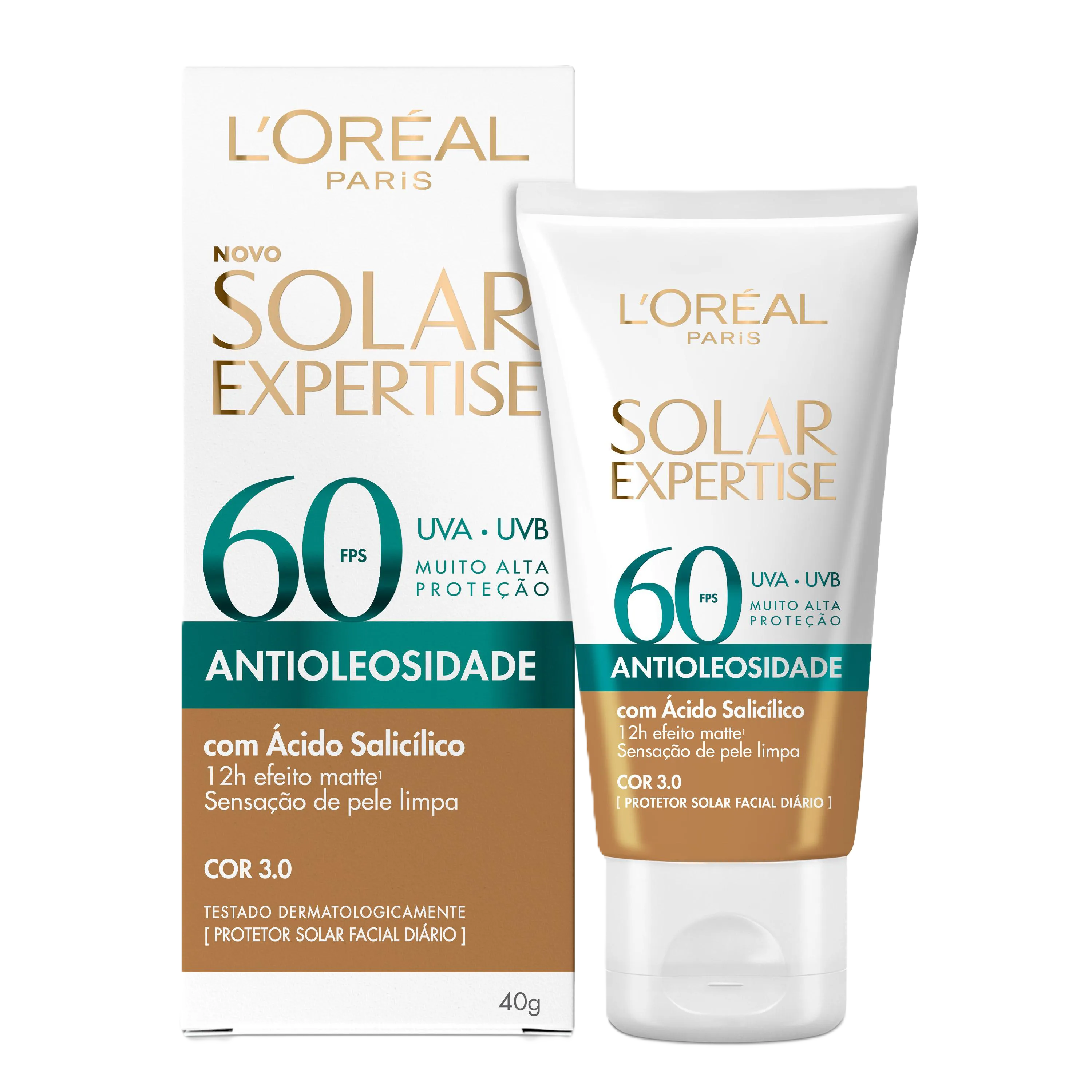 Prot Solar Loreal Expertise Facial Antioliosidade Fps 60 Cor 3,0 40 G