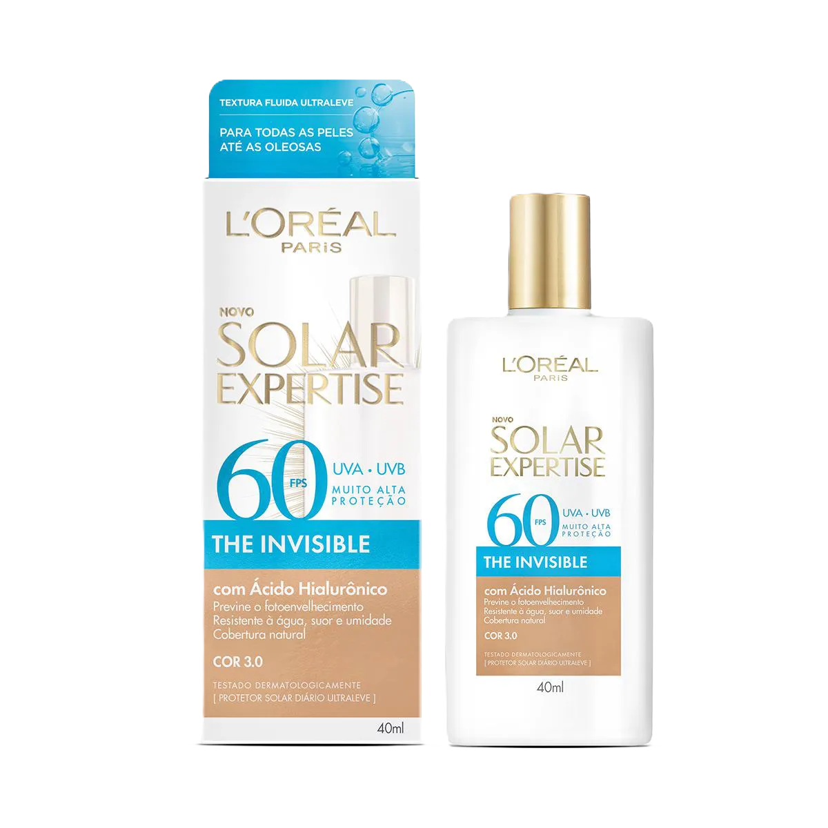 Prot Solar Loreal Expertise Fluido  Fps 60 Cor 3.0 40 Ml