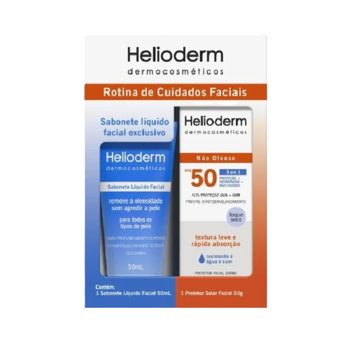 Kit Prot Solar Facial Helioderm Sab Liq+Fps50 50 Ml