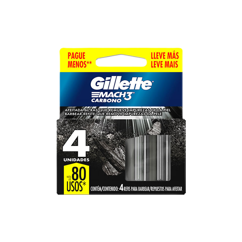 Carga Gillette Mach3 Carbono 4 Un