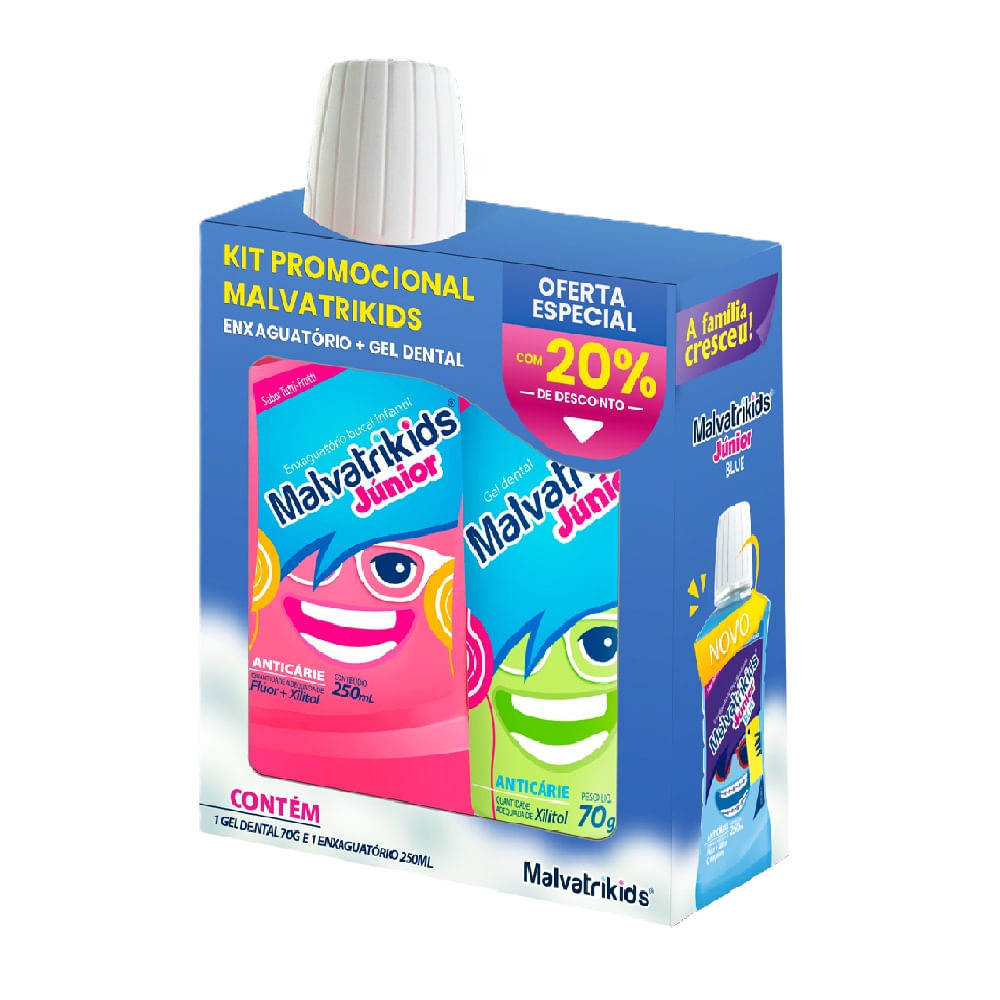 Kit Malvatrikids Jr Gel Dent 70 G+Enxagu 250 Ml Tutti Frutti
