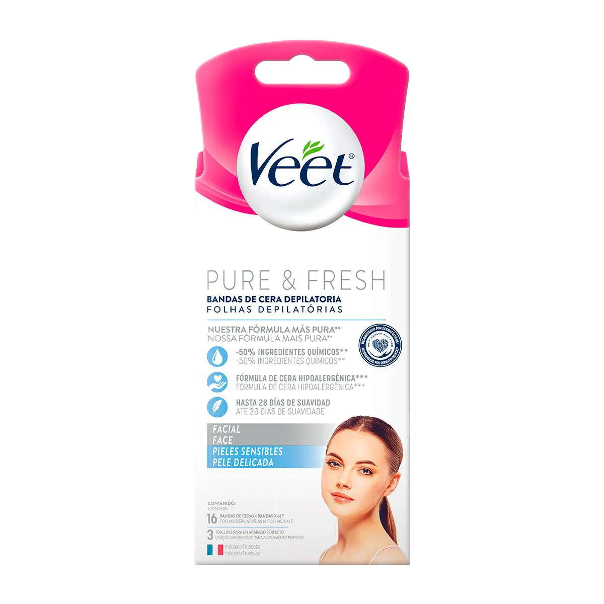 Veet Folha Dep Facial Pele Delicada 16 Un