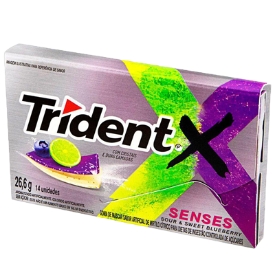 Chiclete Trident 14 S Senses S/A Blueberry