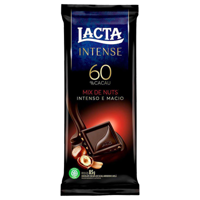 Chocolate Lacta 60% Cacau Mix Nuts 85 G