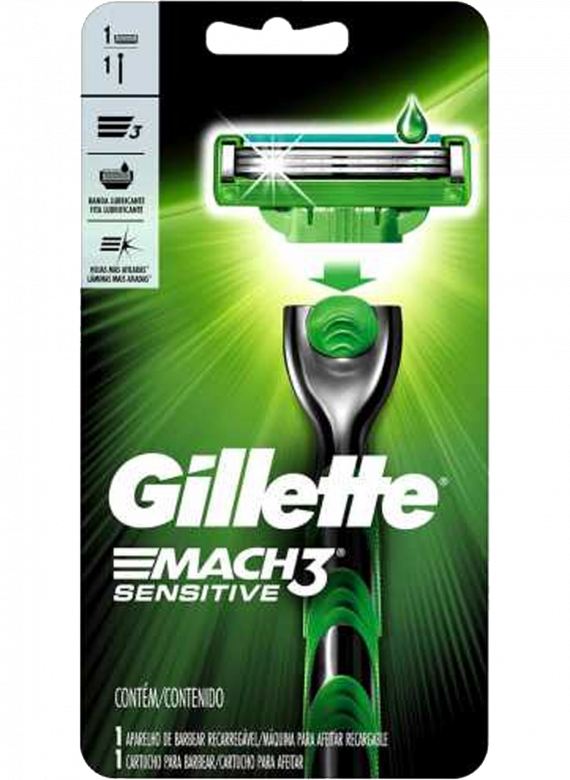 Aparelho Barbear Gillette Mach3 Sensitive 1 Un