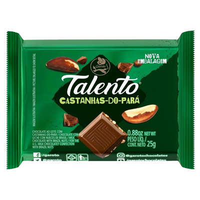 Chocolate Garoto Talentomini Castanha Para 25 G