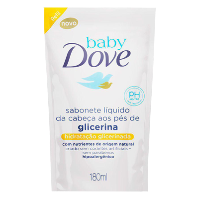 Refil Sabonete Líquido Dove Baby Glicerinado 180 Ml