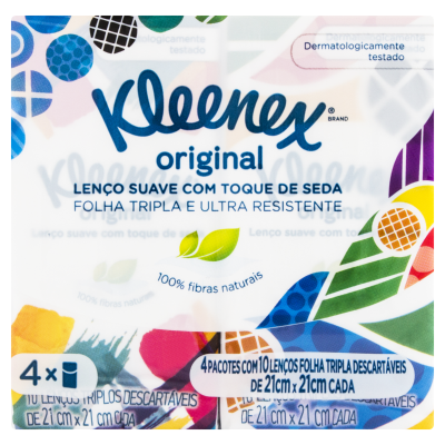 Kit Lenco Kleenex Dia A Dia 10 Un 4 Pacote