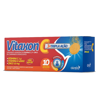 Vitaxon C Tripl Acao C+D+Zin 10 Comprimidos Efevercentes