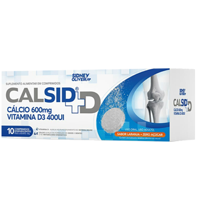 Calsid 600 Mg + Vitamina D 400 Ui Sidney Oliveira 10 Cp Eferv