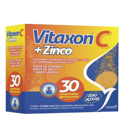 Vitaxon C+Zinco Acao Prolongada 30 Comprimidos Efervescentes