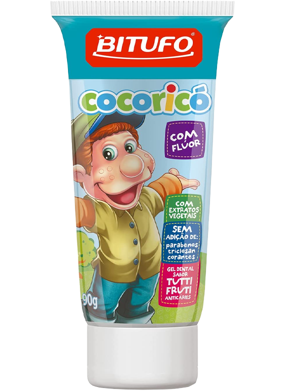 Creme Dental Infantil Bitufo Gel C/Fluor Cocorico 90 Gr