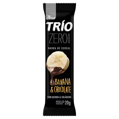 Barra Trio Banana Com Chocolate Zero 20 G
