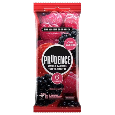 Preservativo Prudence Cores E Sabor Tutti Fruti  C/6