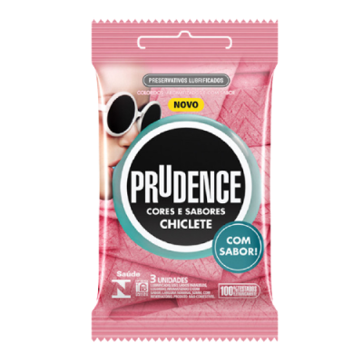 Preservativo Prudence Cores E Sabor Chiclete C/3 Un