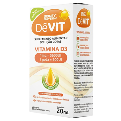 Dêvit Vitamina D3 200 Ui Sabor Limão   S.O. 20 Ml