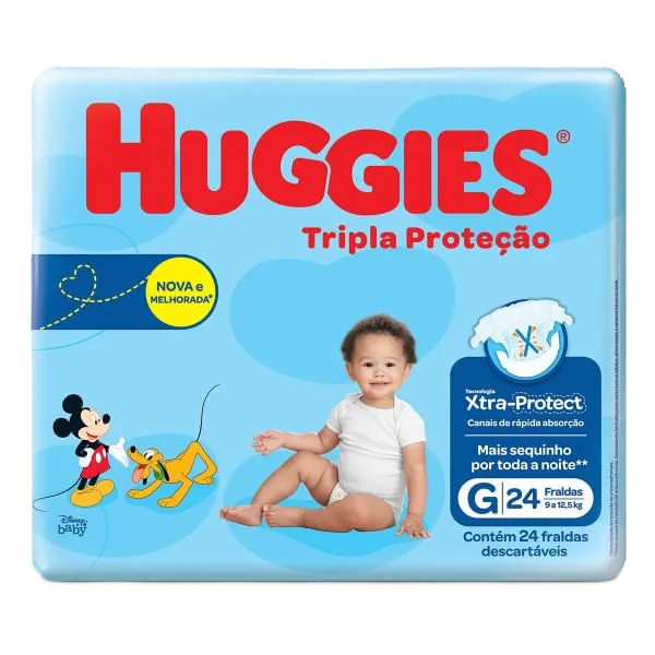 Fralda Huggies Tripla Prot Jumbo G 24 Un